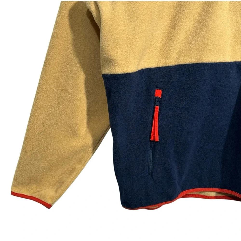 Columbia Mens Sequoia Grove Half Zip Fleece Pullover Jacket XXL Yellow Navy Blue
